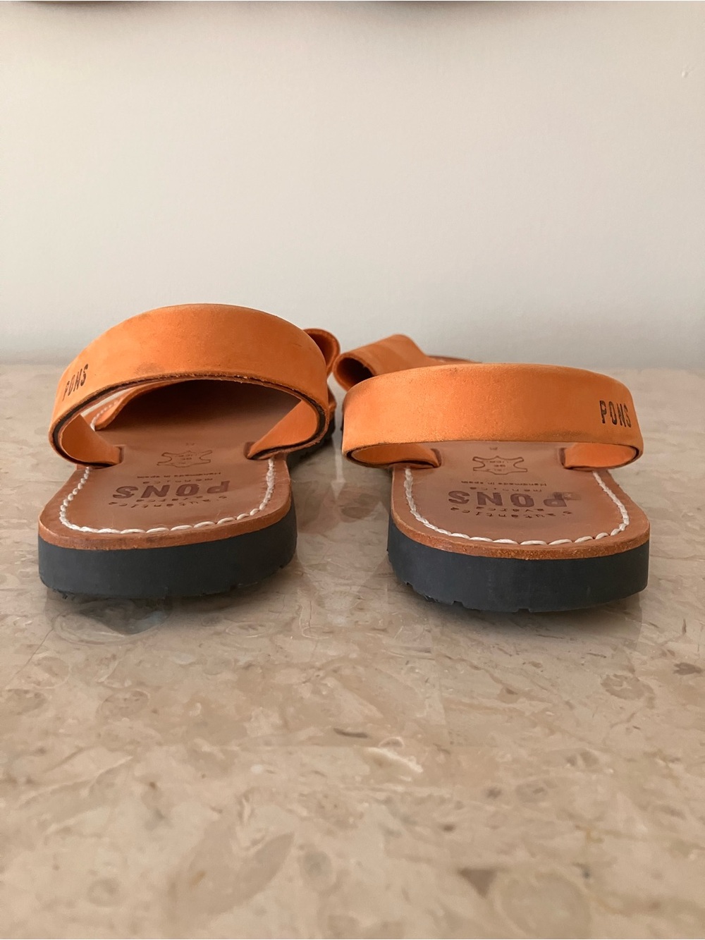 PONS Women's Leather Slingback Sandals in Tan - Picture 7 of 9